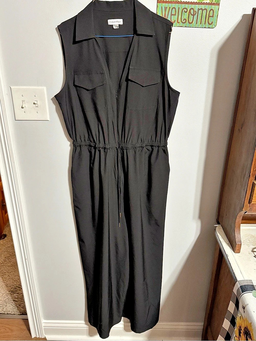 Calvin Klein Black Utility Jumpsuit Size 12 Like New